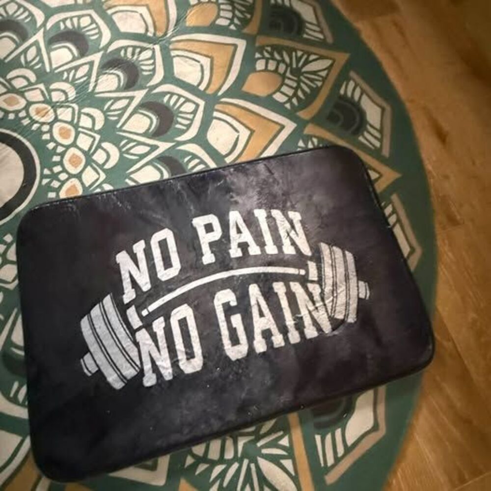 No Pain No Gain plush math mat gym themed mat
